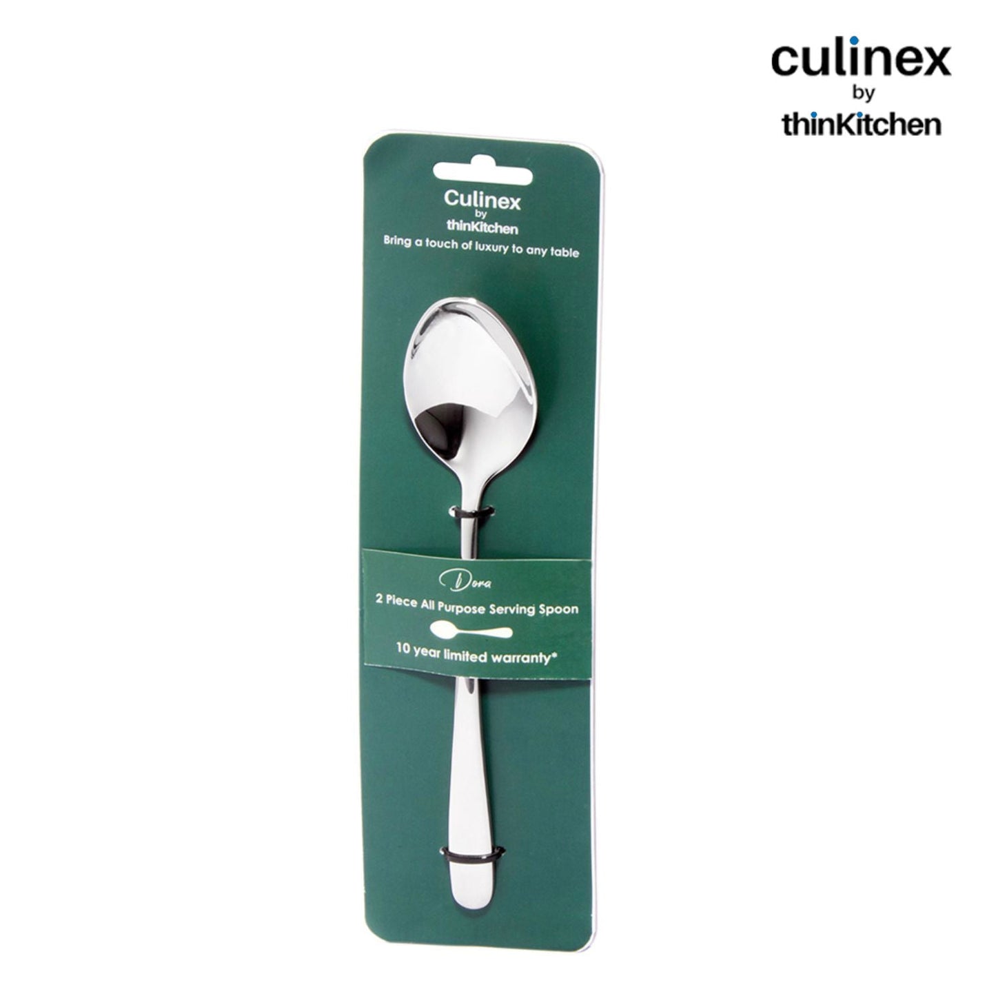 Culinex by Thinkitchen | Premium Dora All-Purpose Serving Spoon Set of 2 | Mirror Finish Stainless Steel 18/8