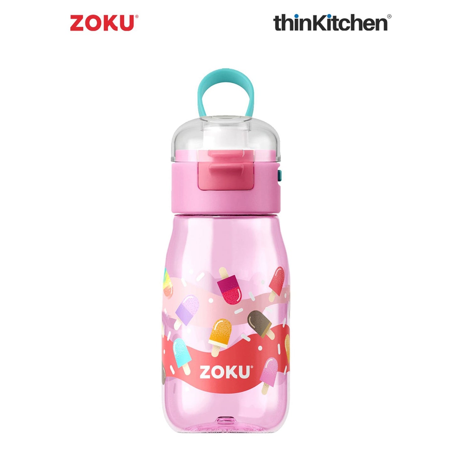 Zoku Pink Pops Kids Flip Gulp Bottle
