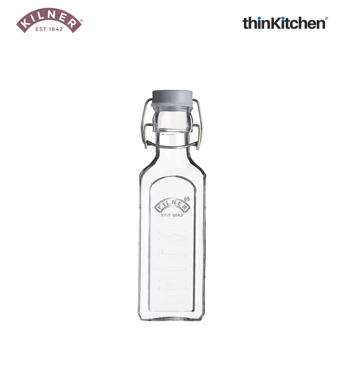 Kilner 0.33L Clip Top Bottle | Airtight Glass Bottle for Sauces, Dressings & Infused Oils | Reusable, BPA-Free, Dishwasher Safe