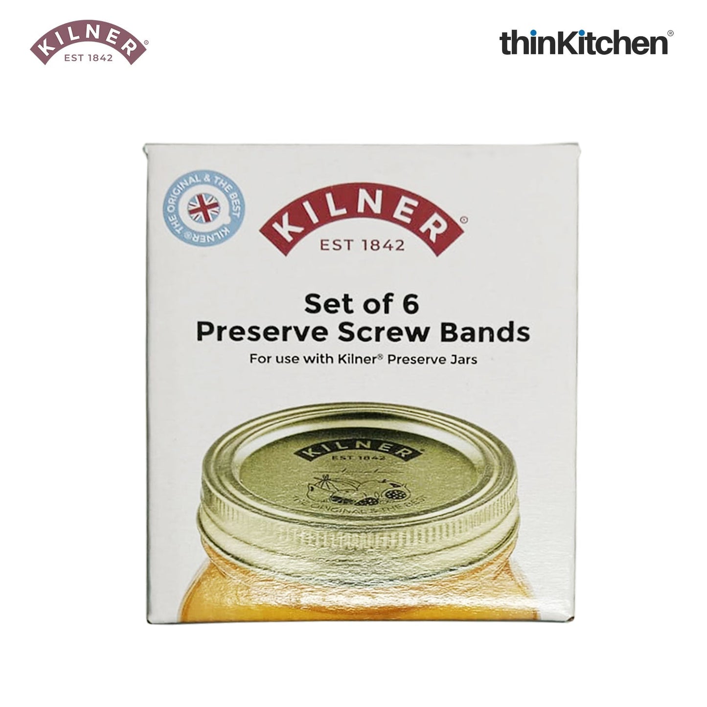 Kilner Preserve Jar Replacement Screw Bands - Set of 6