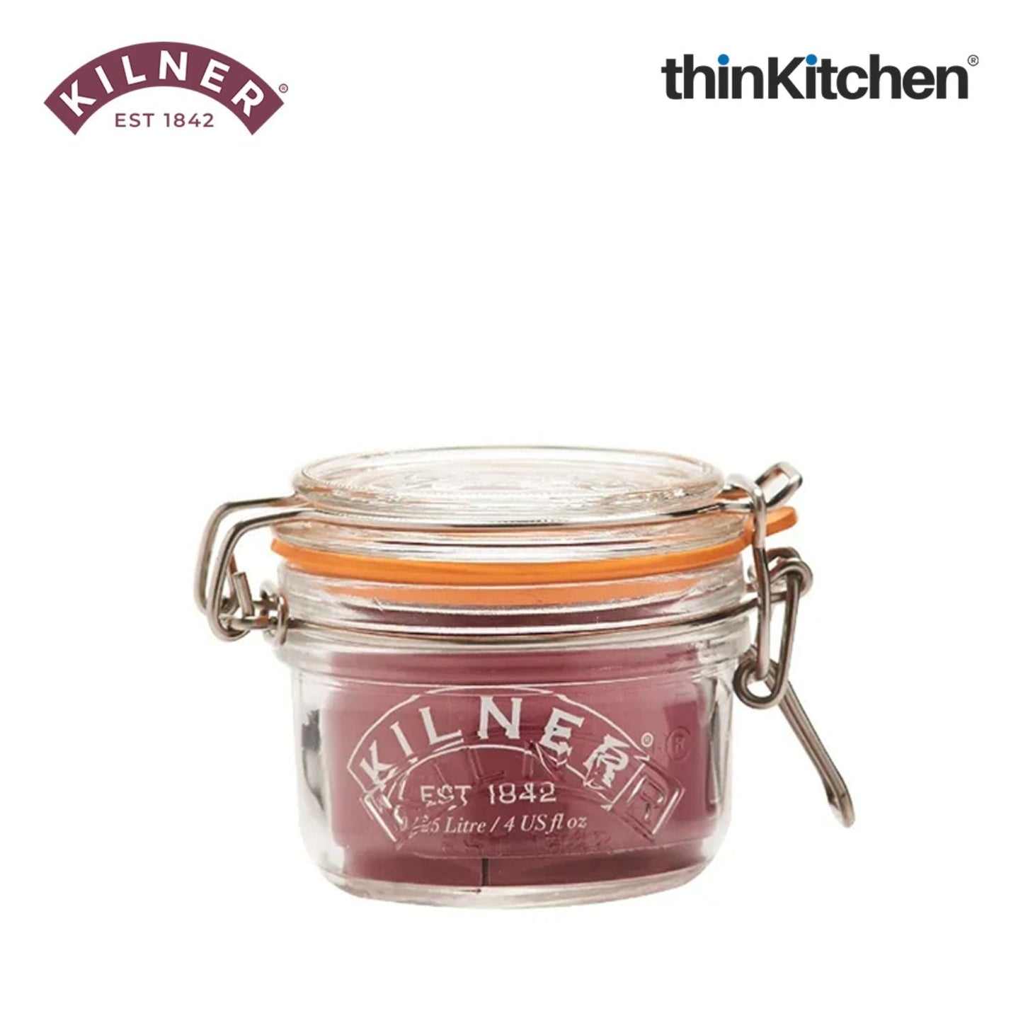 Kilner Clip Top Round Jar – 125ml Premium Glass Jar for Preserving, Storing Spices, Herbs, Mustards & Pastes | Airtight, BPA-Free, Durable & Dishwasher Safe