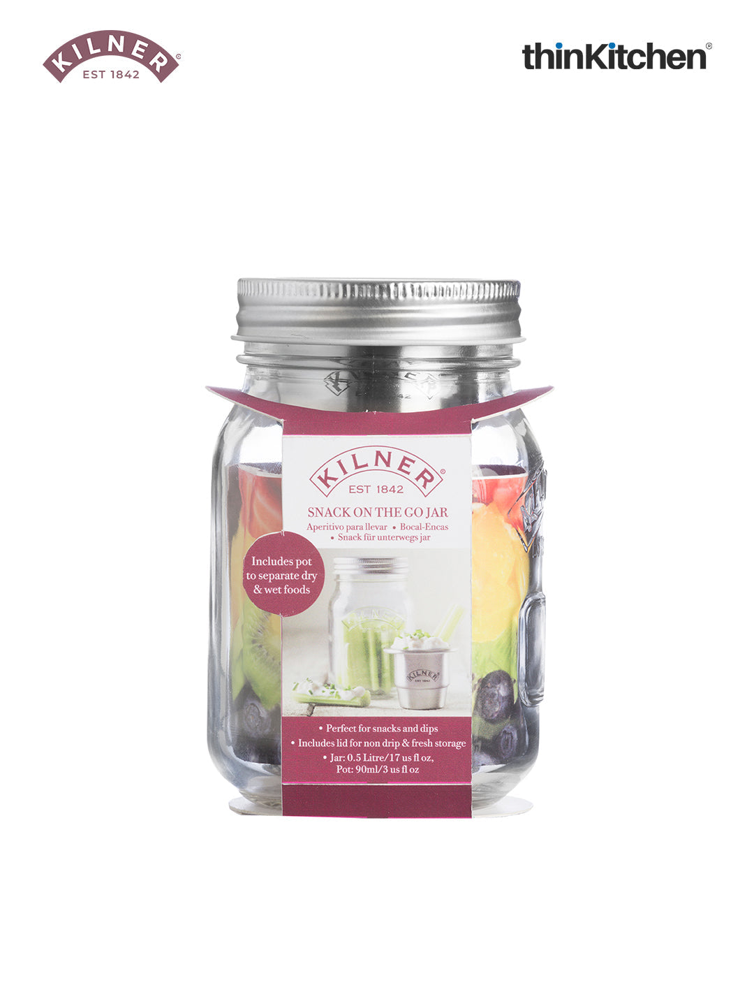 Kilner Snacks On The Go Jar 0.5 Ltr