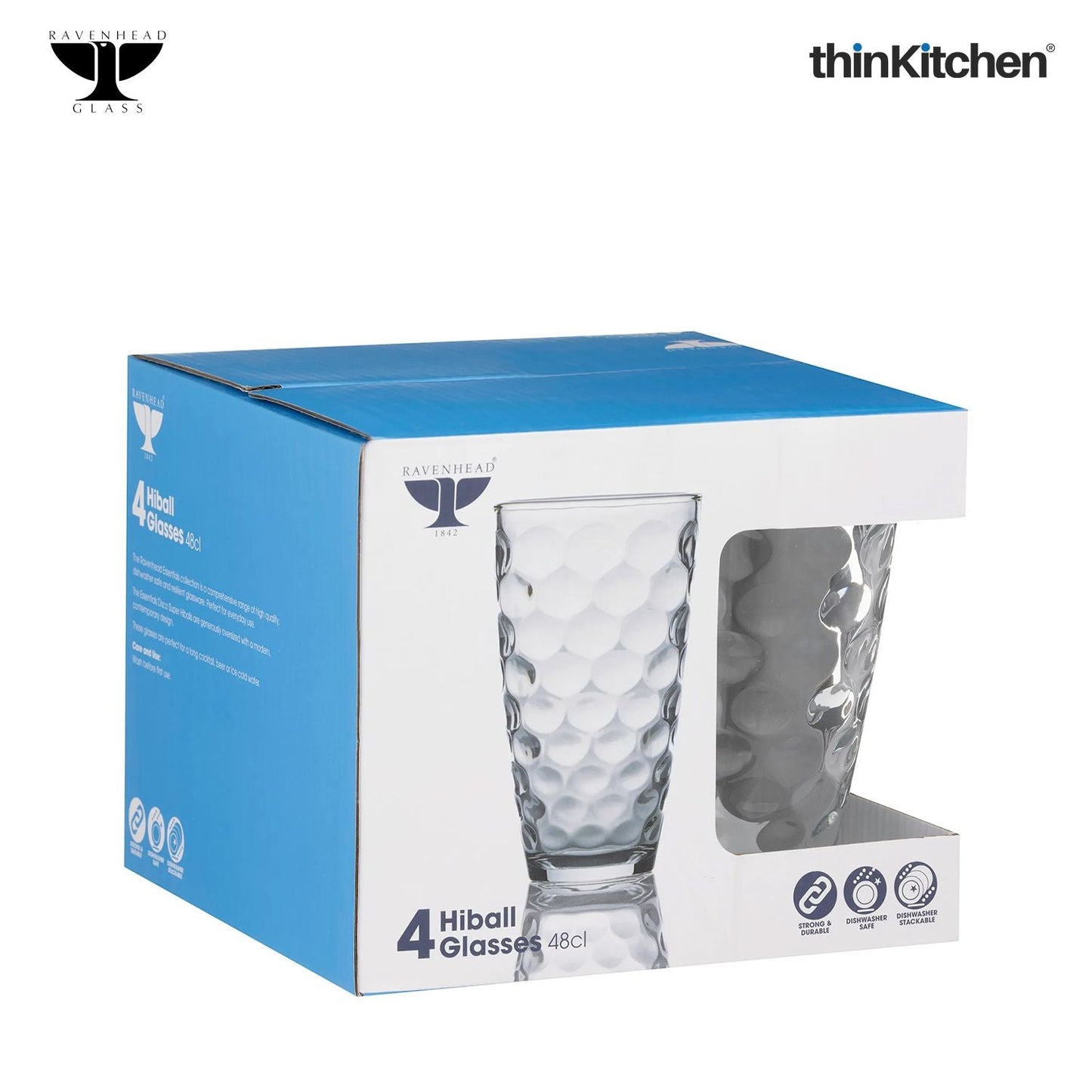 Ravenhead Essentials Disco Super Hiball Glass Set of 4 48cl