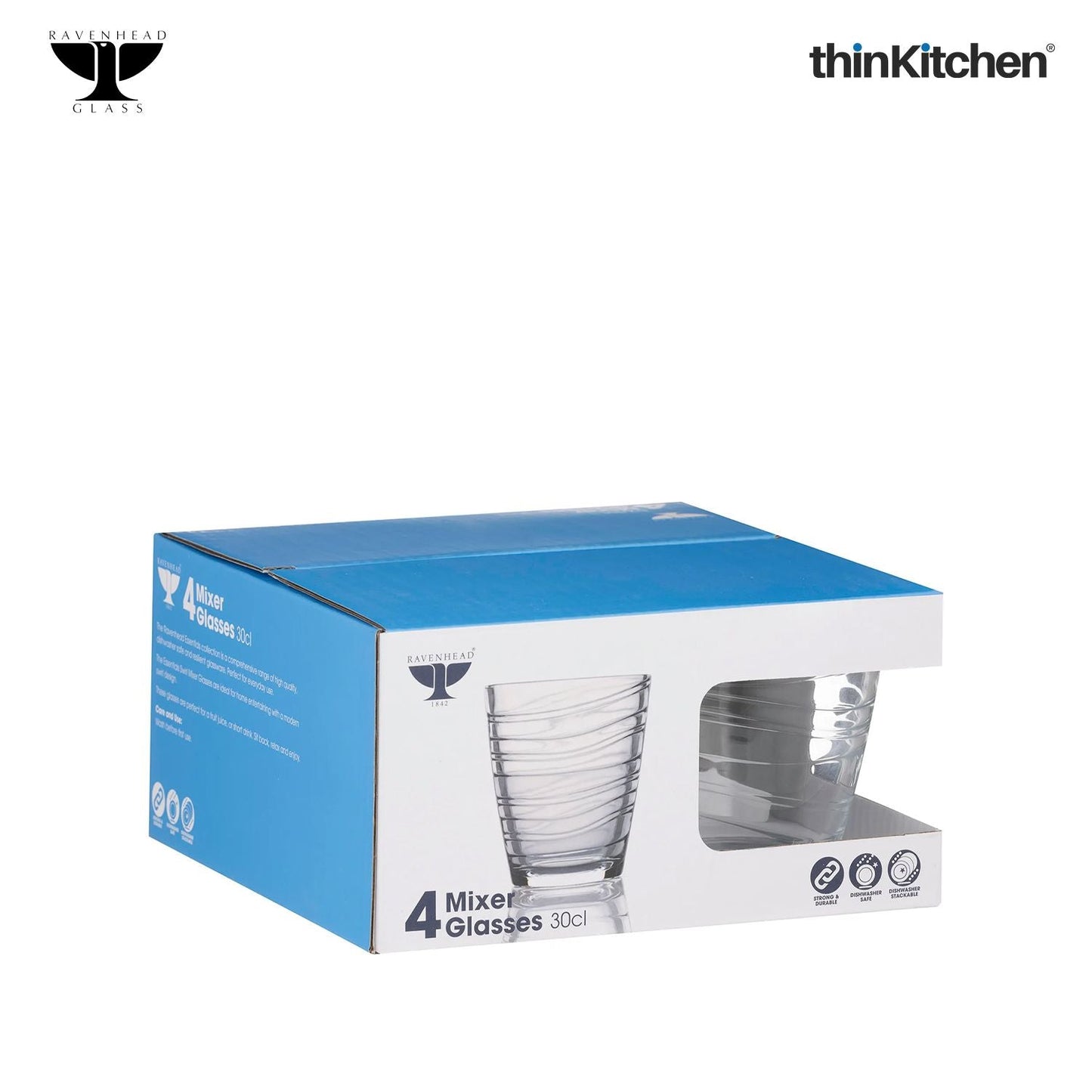 Ravenhead Essentials Swirl Mixer Glass Set of 4 30cl