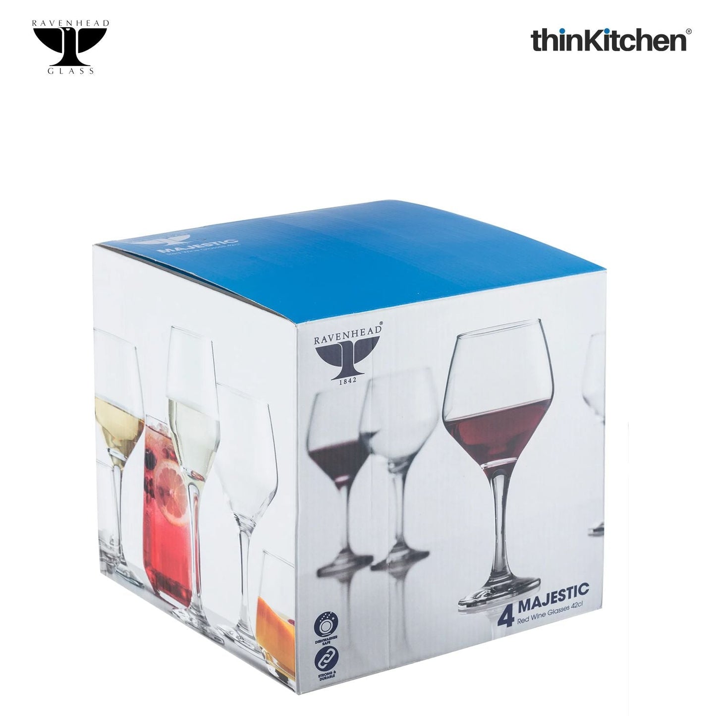Ravenhead Majestic Set of 4 Red Wine Glasses 42 cl