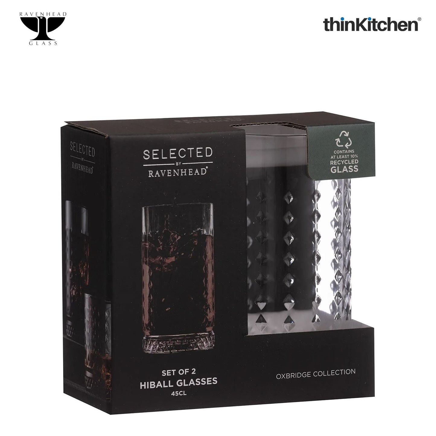 Ravenhead OXBRIDGE SET OF 2 HIBALL GLASSES 45CL