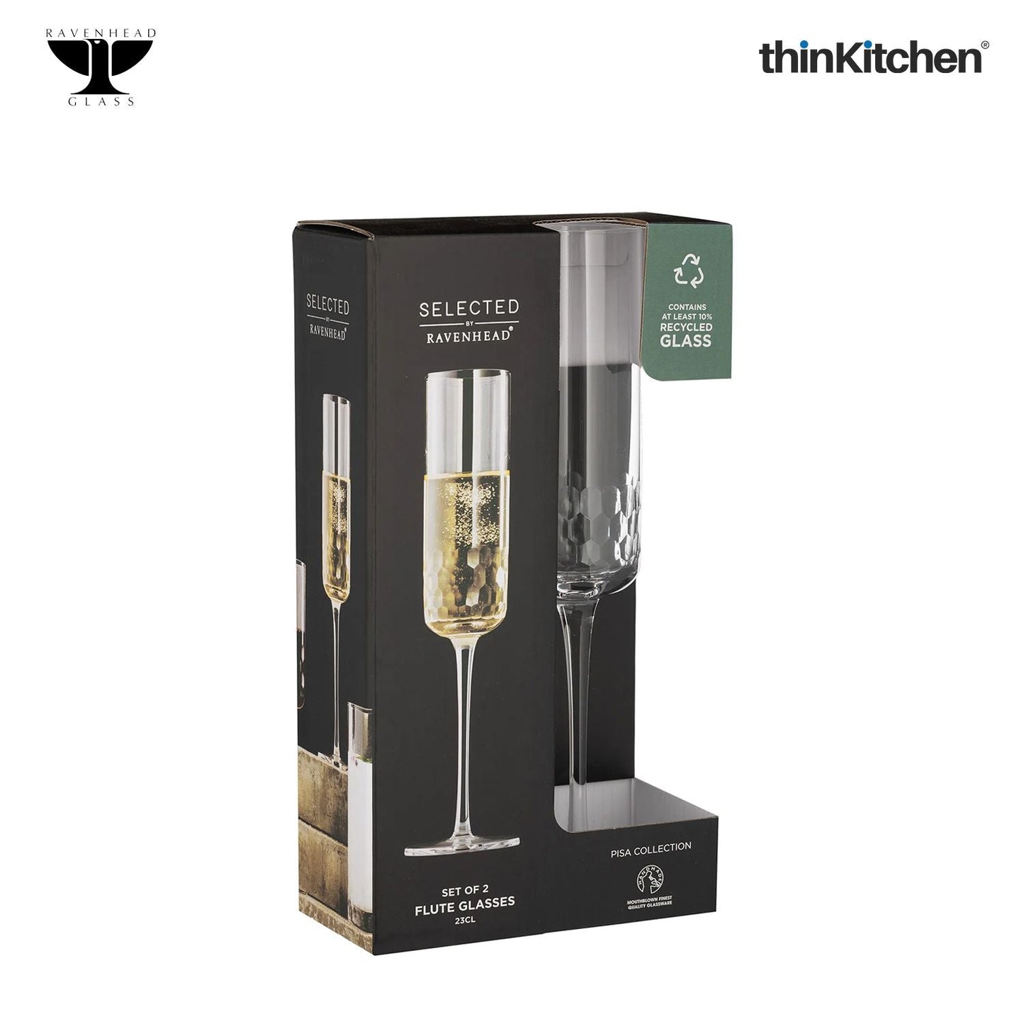 Ravenhead Pisa Flute Glasses Set of 2 23cl
