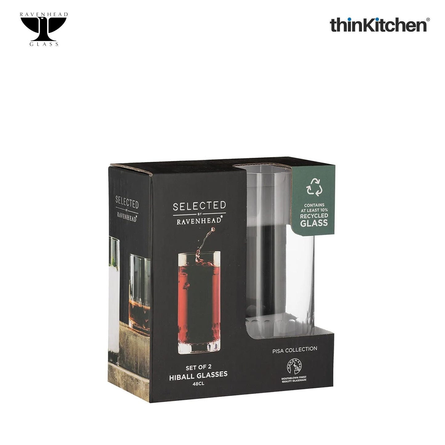 Ravenhead Pisa Hiball Glasses Set of 2 48cl