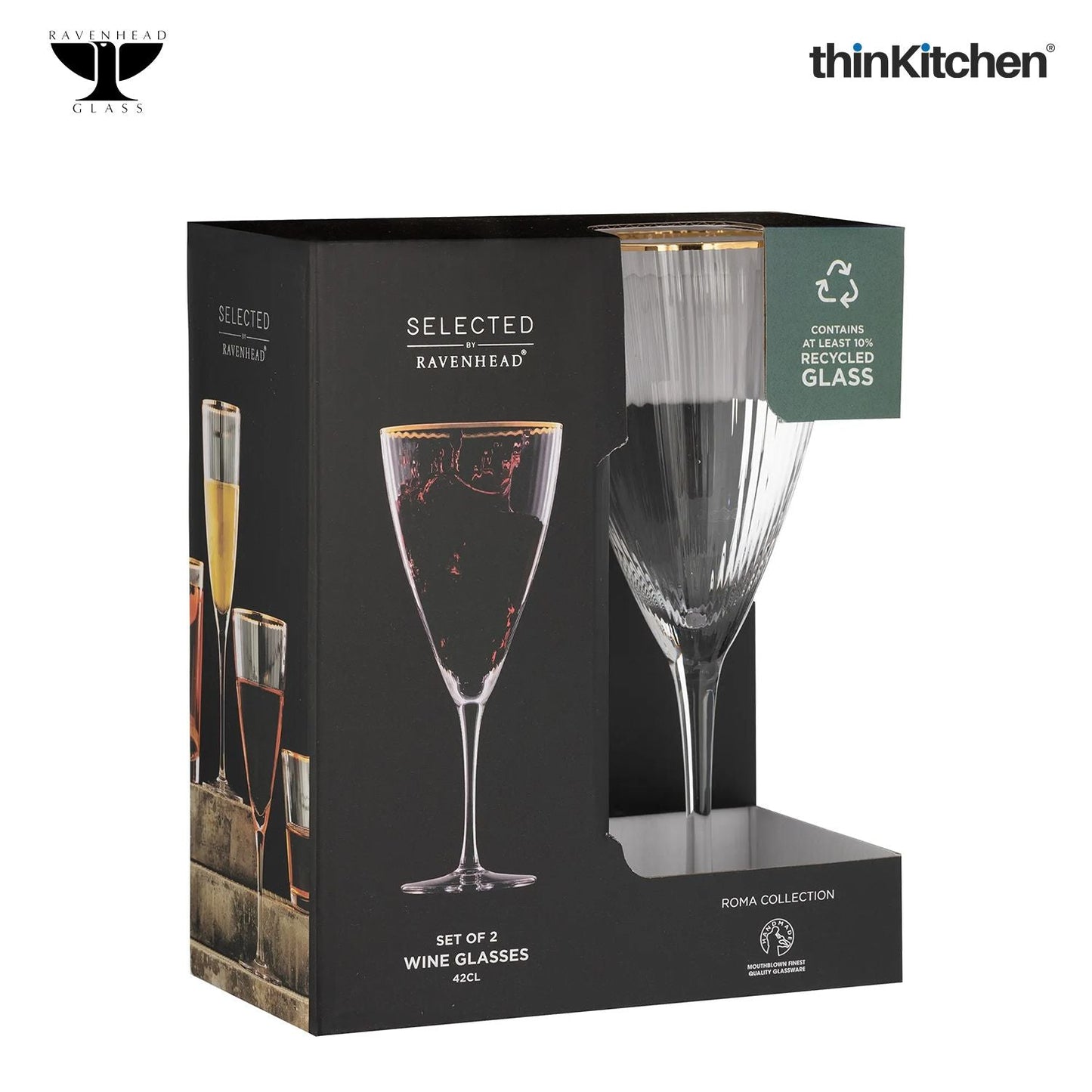 Ravenhead Roma Wine Glasses Set of 2 42cl