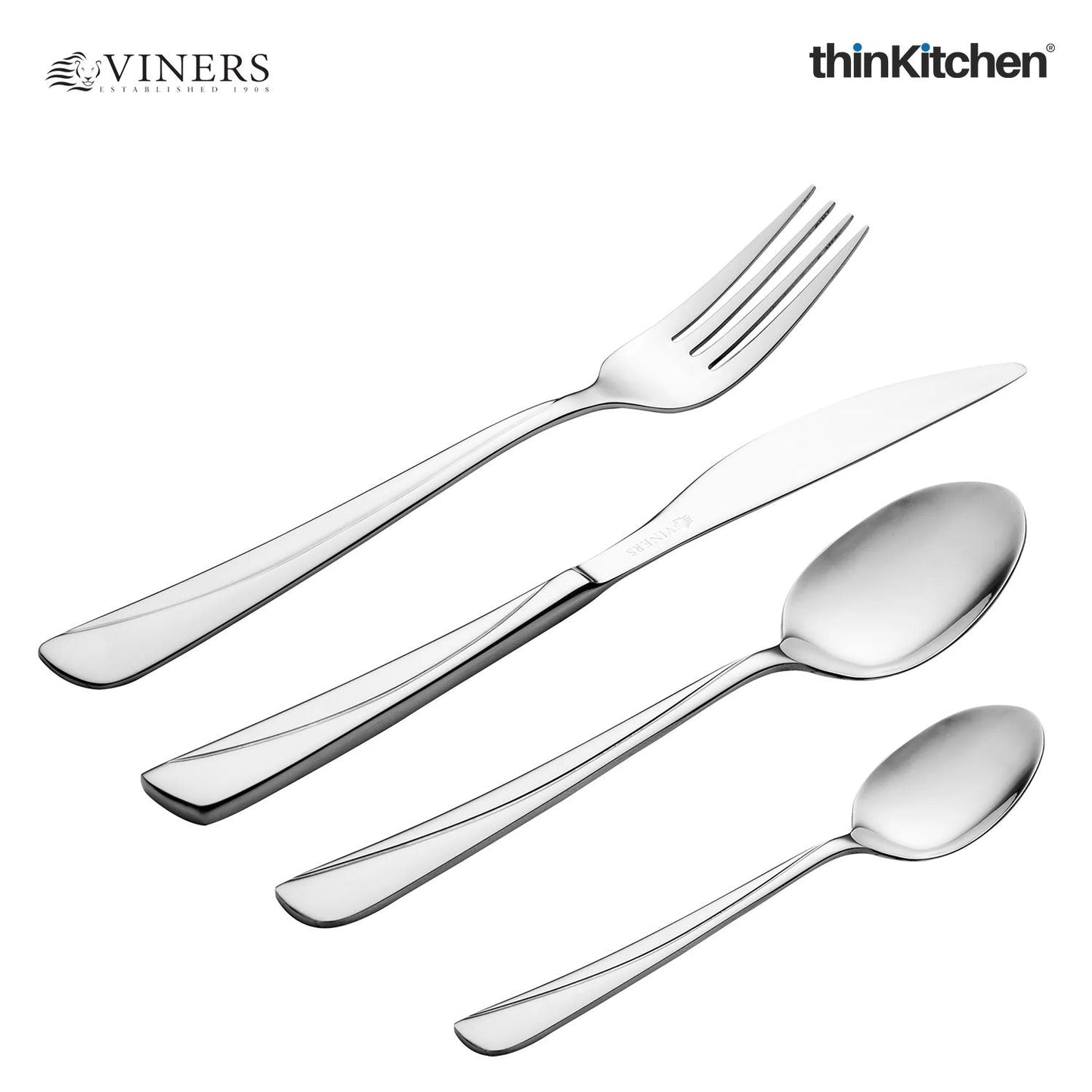 Viners Angel 1800 Stainless Steel Cutlery Set | 24 Piece Cutlery Set of 24 pcs | Gift Boxed Dining Set