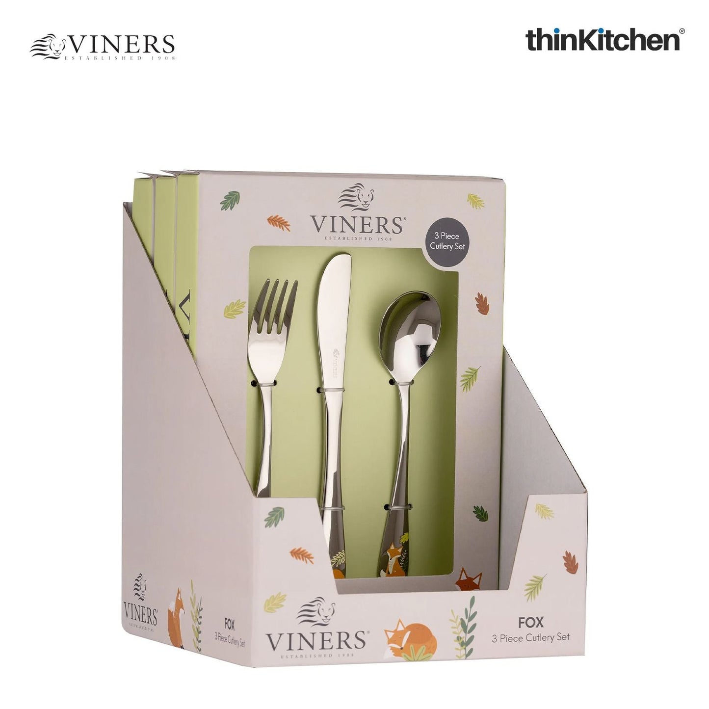 FOX 3 PCE KIDS CUTLERY SET GIFTBOX