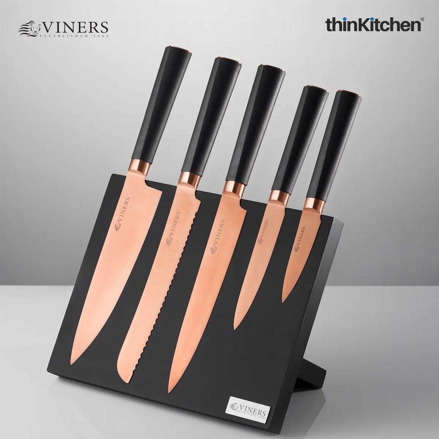 Viners Titan Copper 6 pc Knife Block; Gift Box