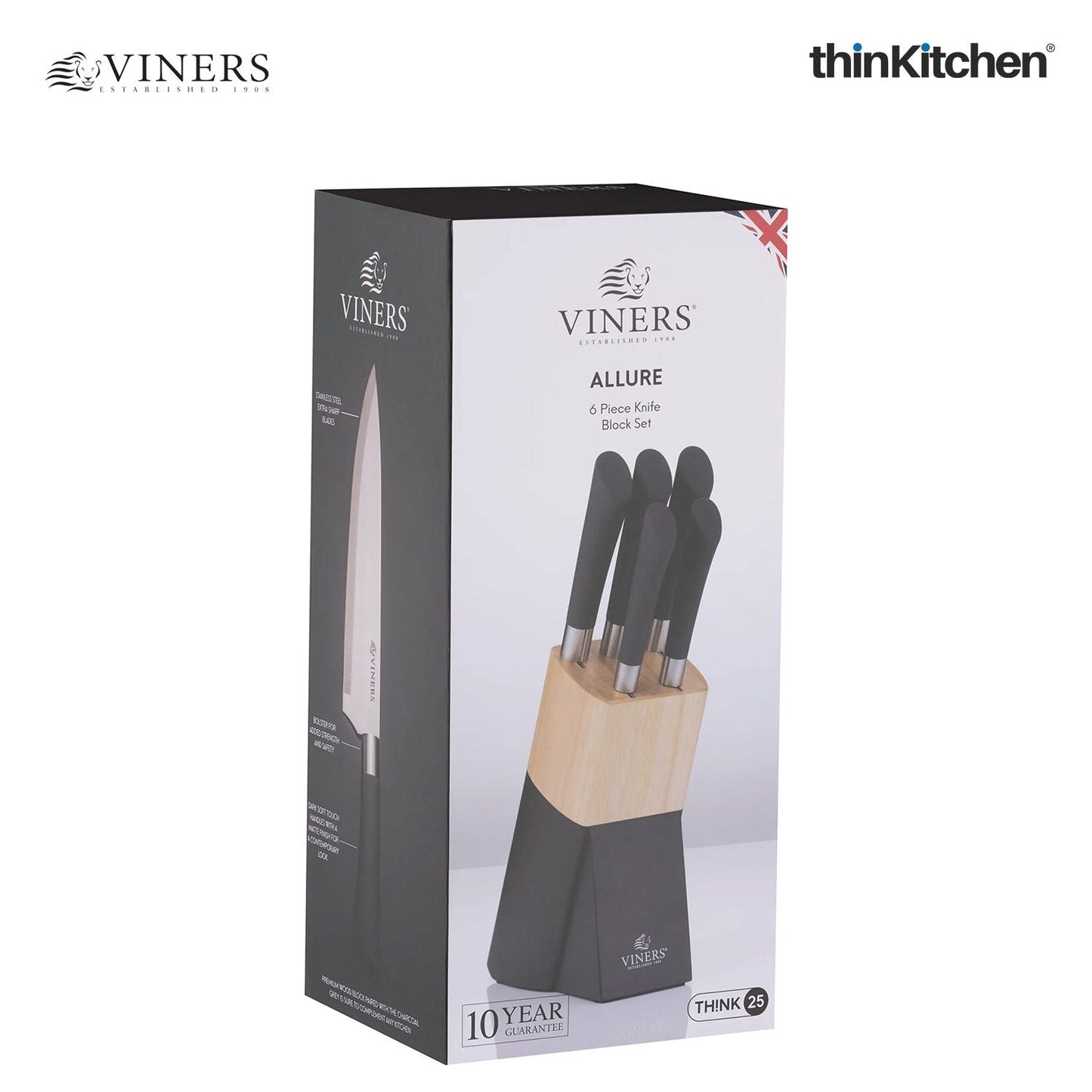 Viners Allure 6 pcs Knife Block Set Gift Box