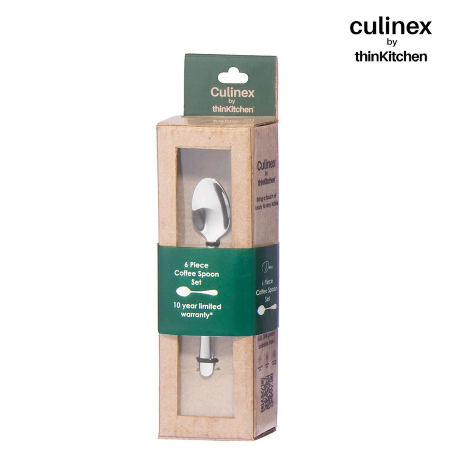 Culinex By Thinkitchen Dora Coffee Spoon Mirror Finish Set Of 6