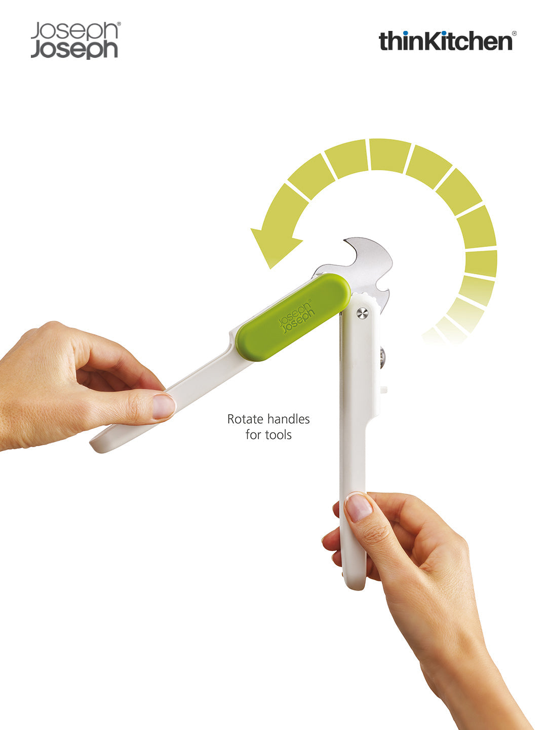 Joseph Joseph Pivot 3-in-1 Can Opener – White | Can, Bottle & Ring-Pull Opener