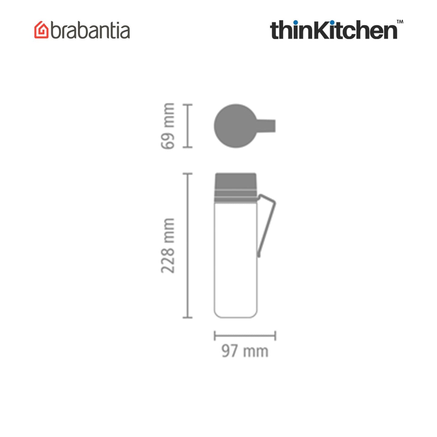 Brabantia Make Take Water Bottle With Strainer 500 Ml Jade Green