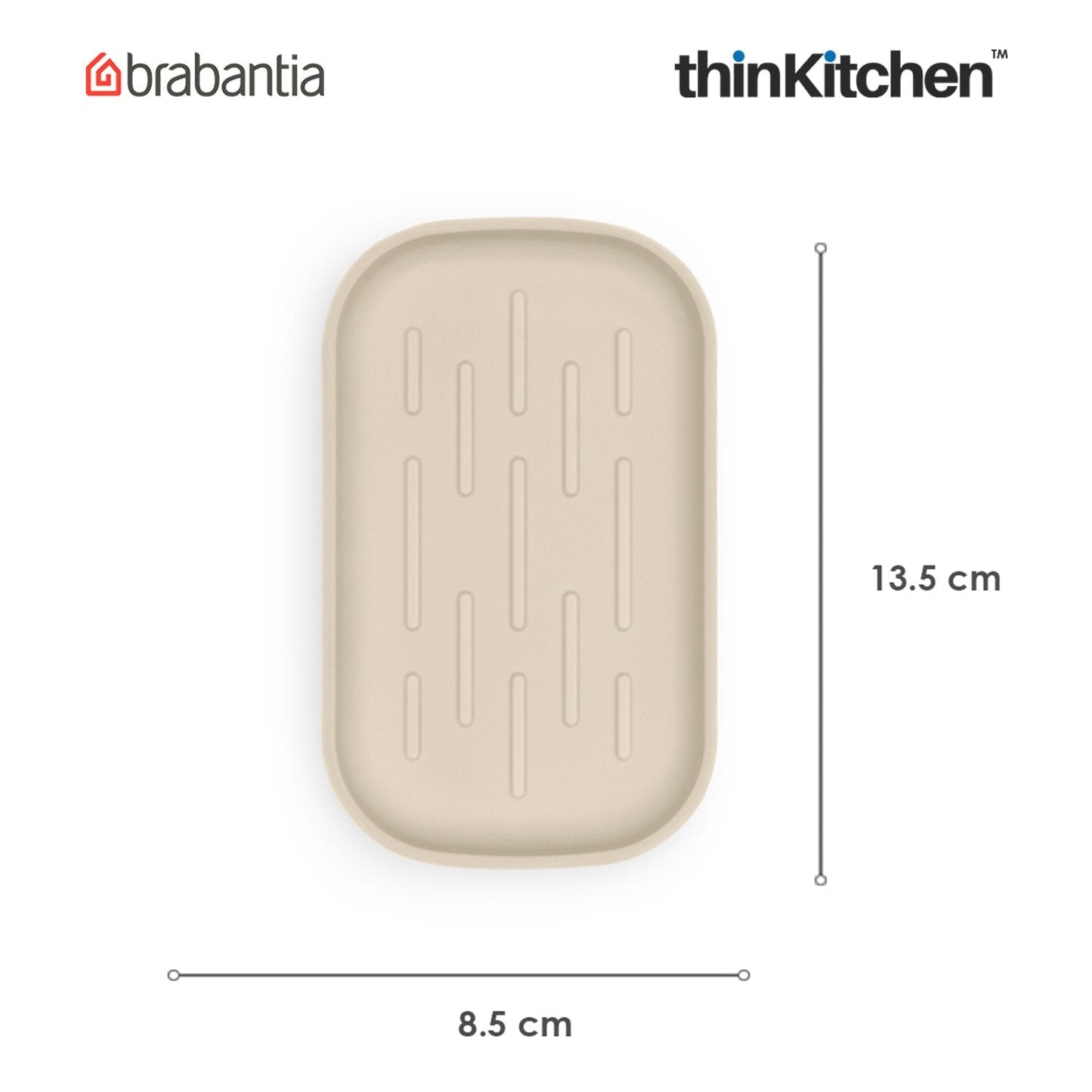 Brabantia Renew Soap Dish – Soft Beige | Premium Non-Slip Soap Holder & Tray for Bathroom, Kitchen & Shower | Keeps Soap Dry and Clean