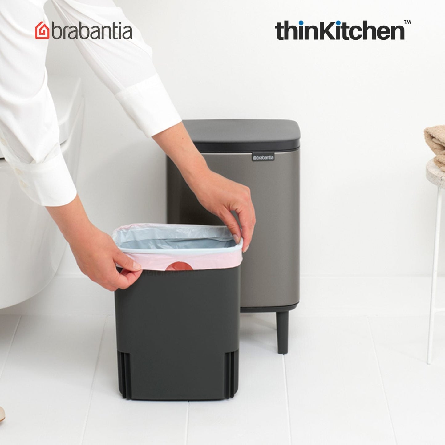 Brabantia, Bo Waste Bins, Dustbin, Bo Waste Bin Hi, 7 Litre, Platinum