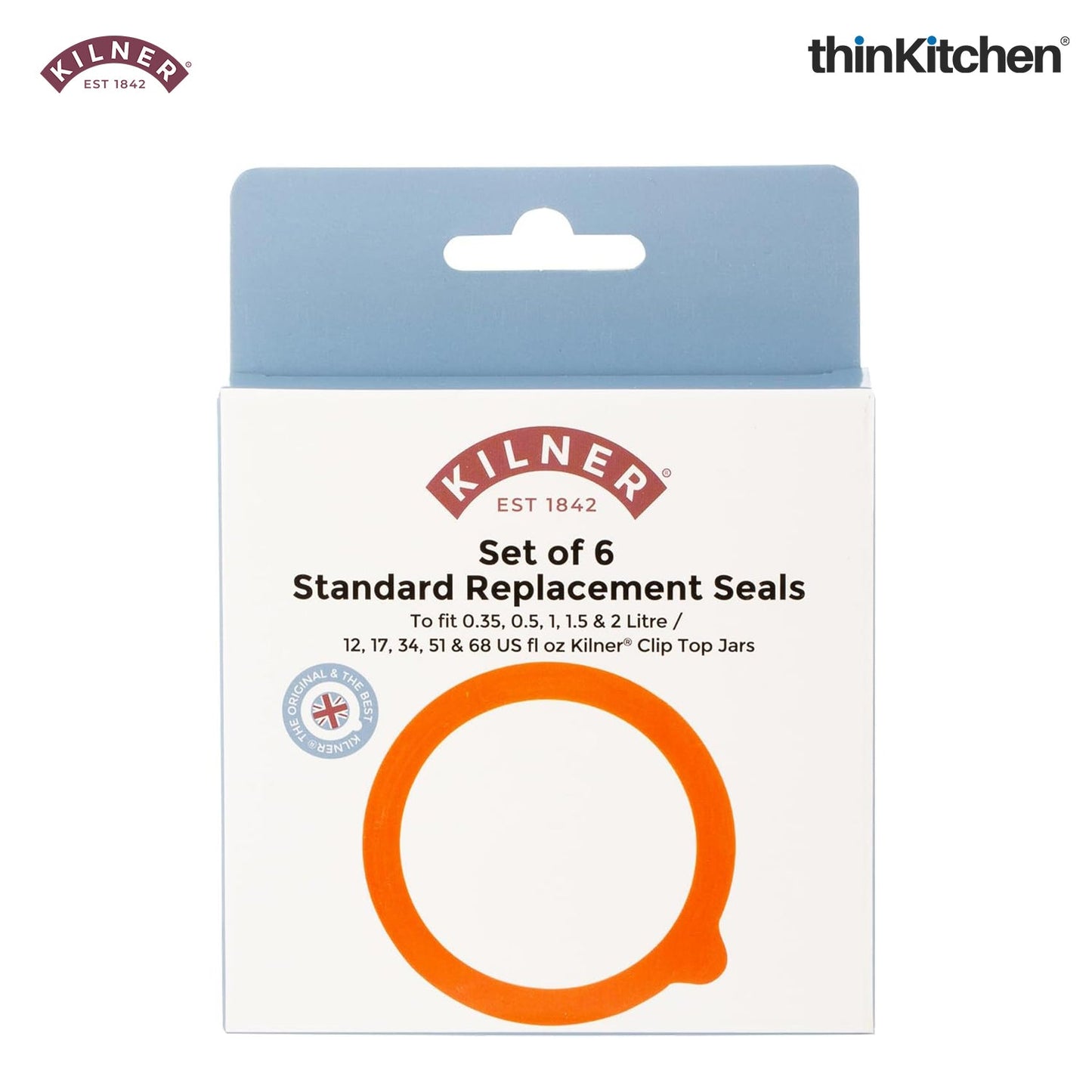 Kilner Rubber Seals – Pack of 6 (Fits 0.35L – 2L Jars)
