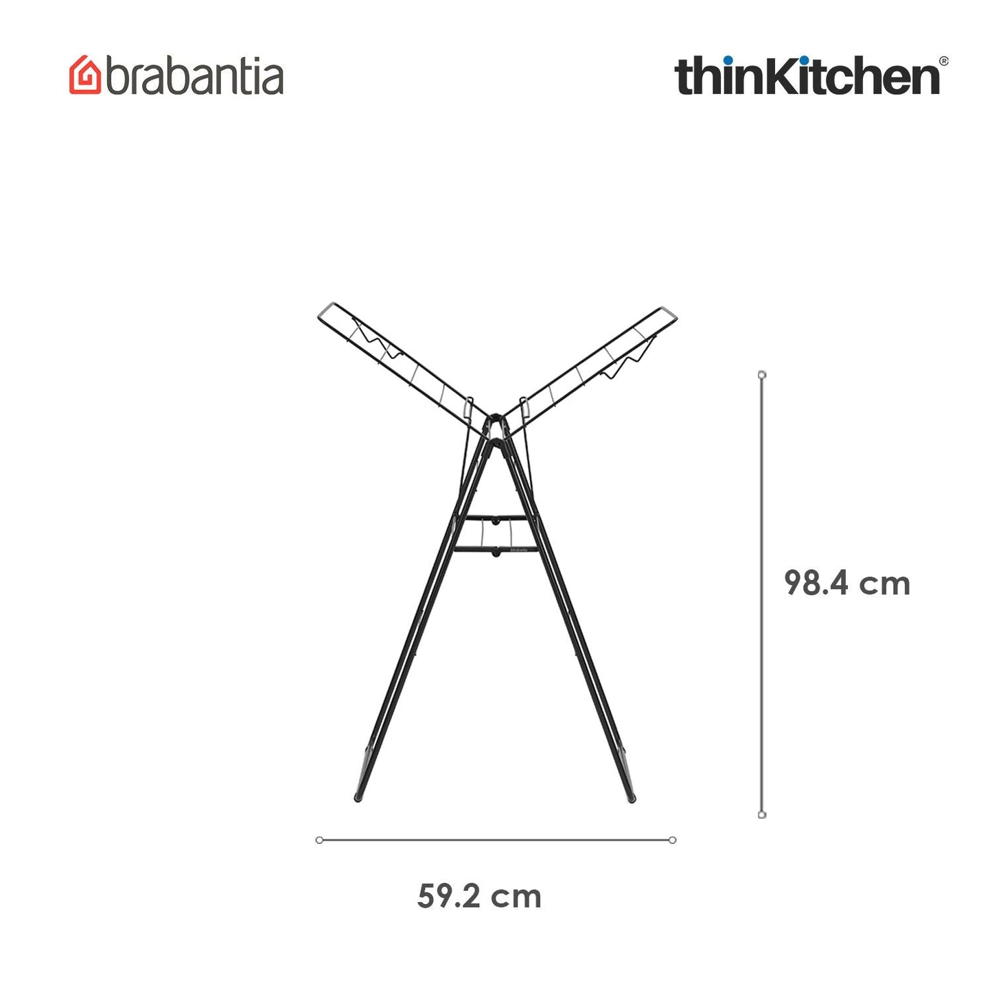 Brabantia Hangon Drying Rack 15 Meters Matt Black