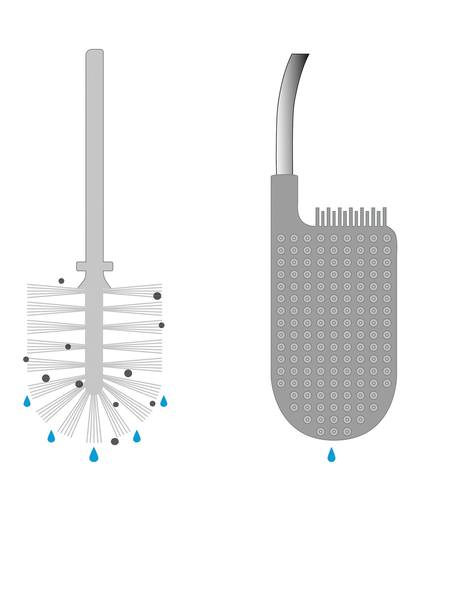 Joseph Joseph Bathroom Flex Lite Toilet Brush with Holder, Compact & Hygienic Design, Light Grey