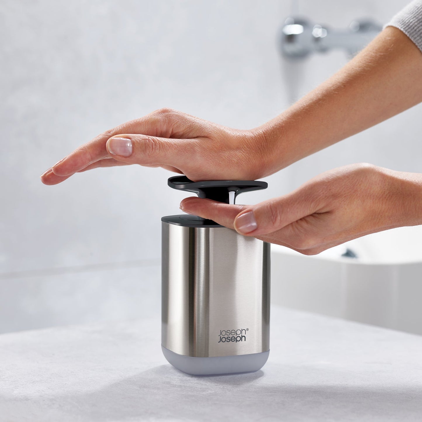 Joseph Joseph Presto Steel Soap Dispenser, Grey
