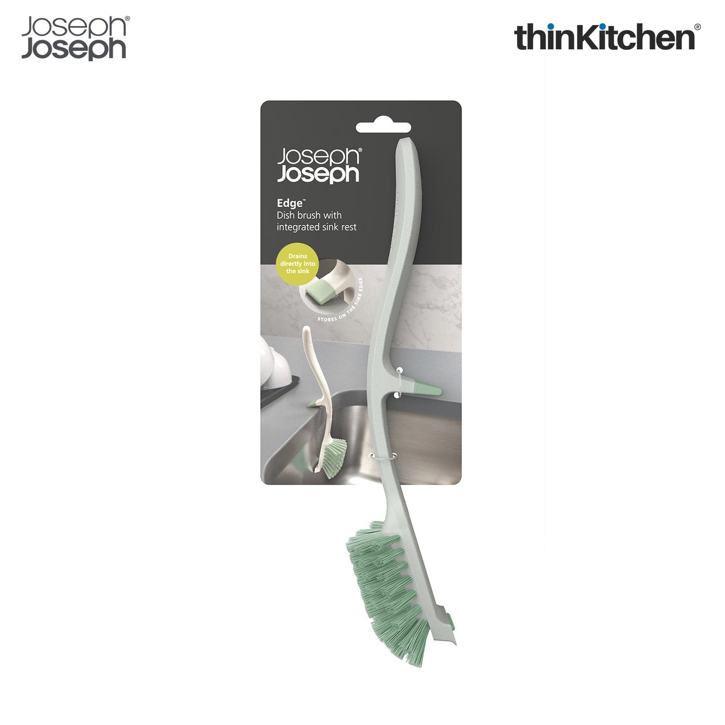 Joseph Joseph Edge Dish Brush - Light Stone/Sage