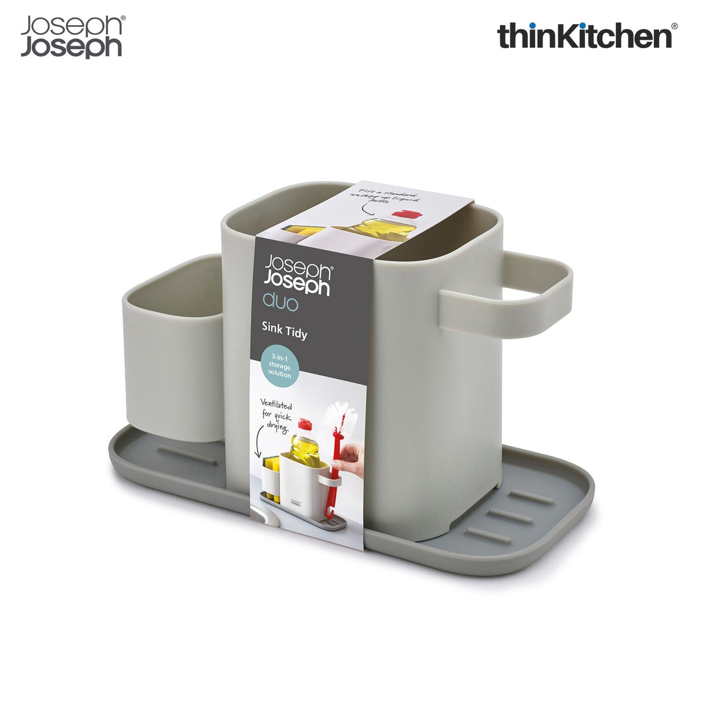 Joseph Joseph Duo Under Sink Storage Gray | Premium Kitchen & Bathroom Organizer