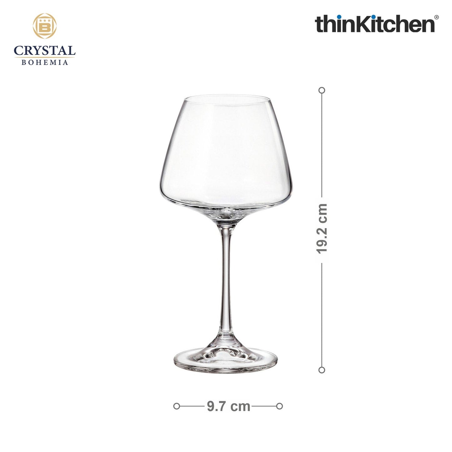 Crystal Bohemia CORVUS White Wine Glasses | 350 ml | Set of 6 | Luxury Czech Crystal Glassware | Premium International Design | Made in Czech Republic | Elegant Wine Tasting Glasses