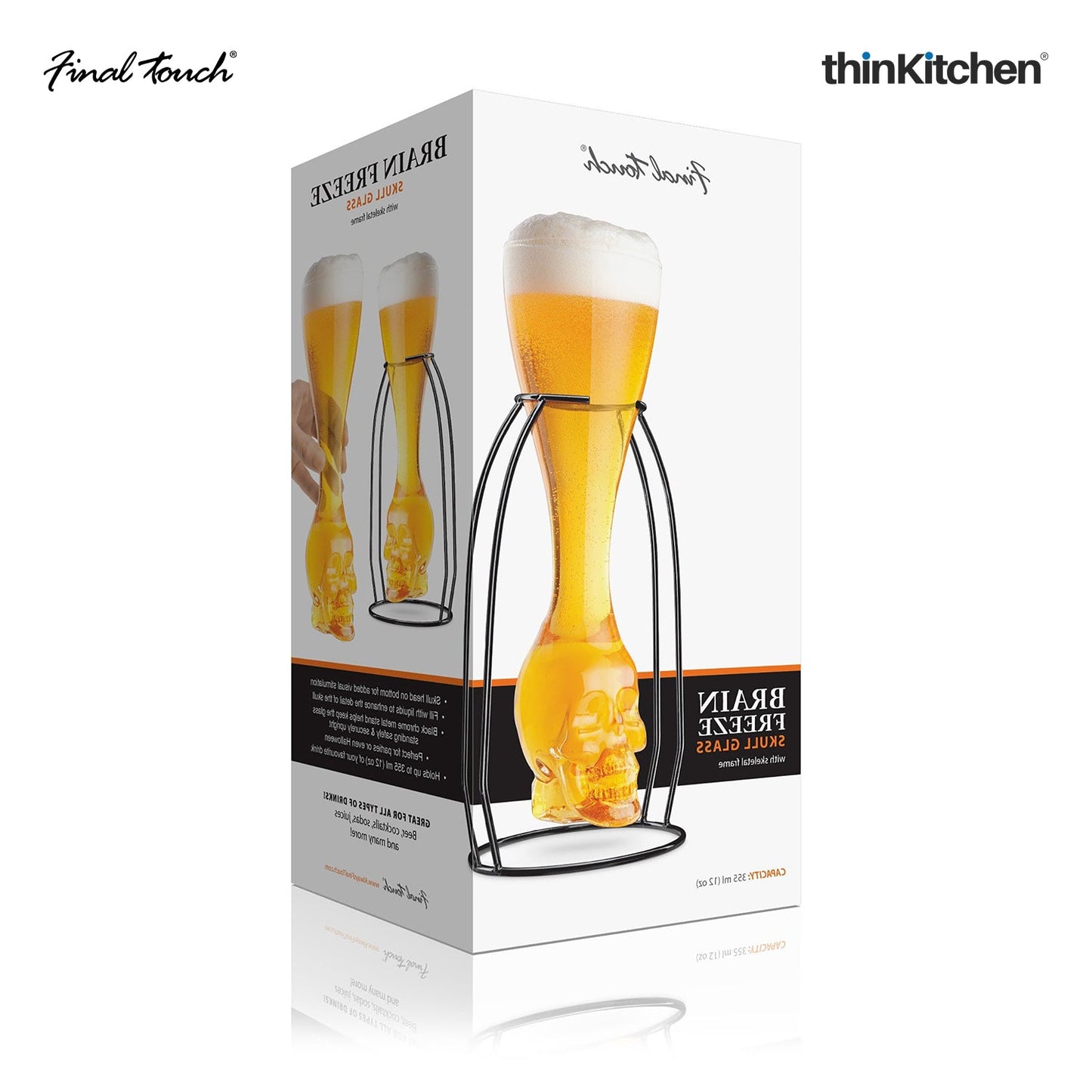 Final Touch Brainfreeze Skull Glass With Skeletal Frame