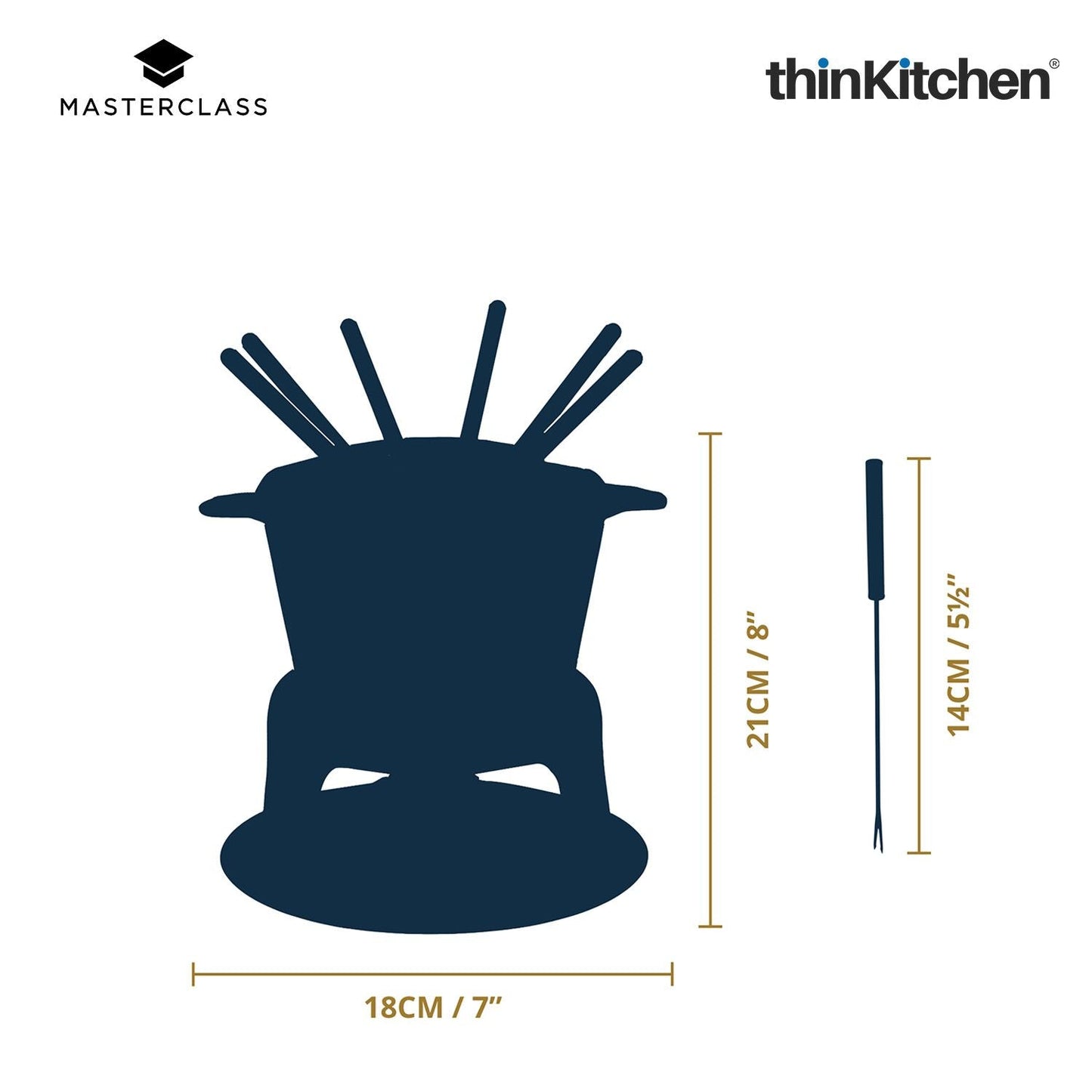 Masterclass Enamelled Black Fondue Set