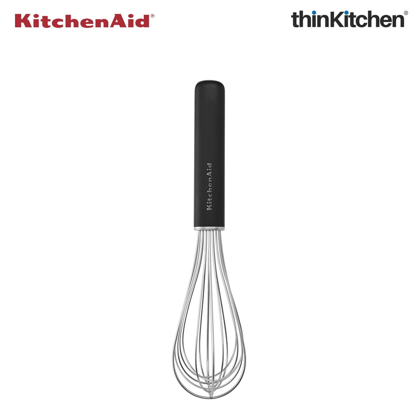 KitchenAid Utility Whisk, Matte Black, Heat Resistant Cooking Utensil, Non-Stick Safe with Durable Handle, 27cm