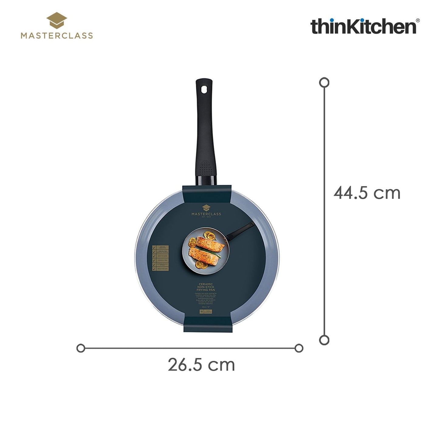 Masterclass Masterclass Induction Cookware Masterclass Ceramic Non-Stick Eco Frypan, 26Cm, Sleeved