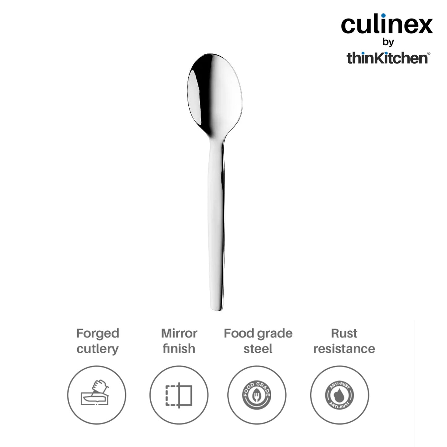 Culinex by thinKitchen|Queen Stainless Steel Soup Spoon, Set of 6