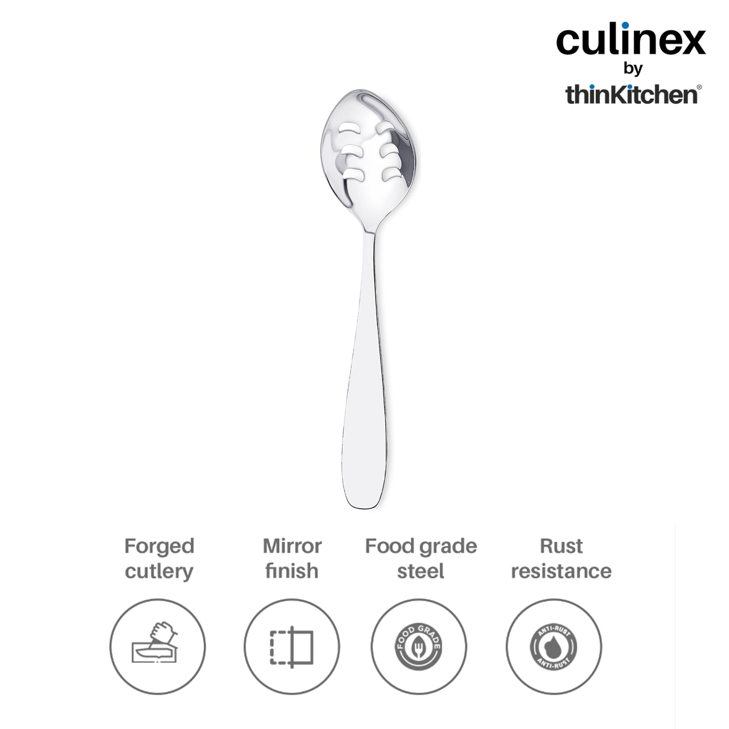 Culinex by thinKitchen|Deluxe Stainless Steel Slotted Spoon, Set of 2