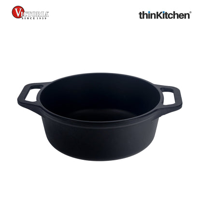 Victoria 4QT/3,8 L Ductch Oven with Glass Lid Pre-Seasoned