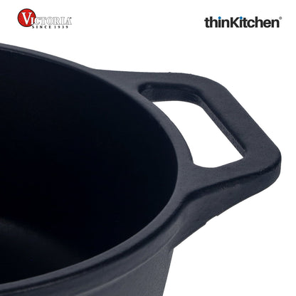 Victoria 4QT/3,8 L Ductch Oven with Glass Lid Pre-Seasoned