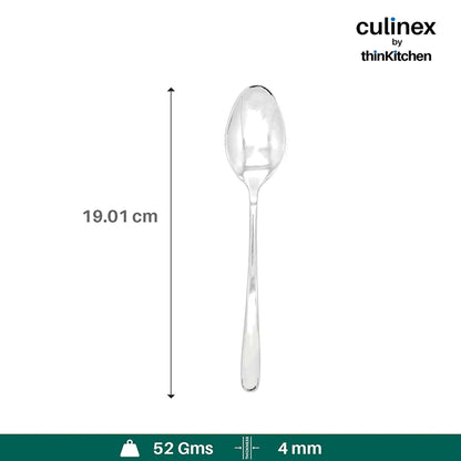 Culinex by thinKitchen | Dora 18/8 Stainless Steel All Purpose Spoon, Mirror Finish, Set of 6