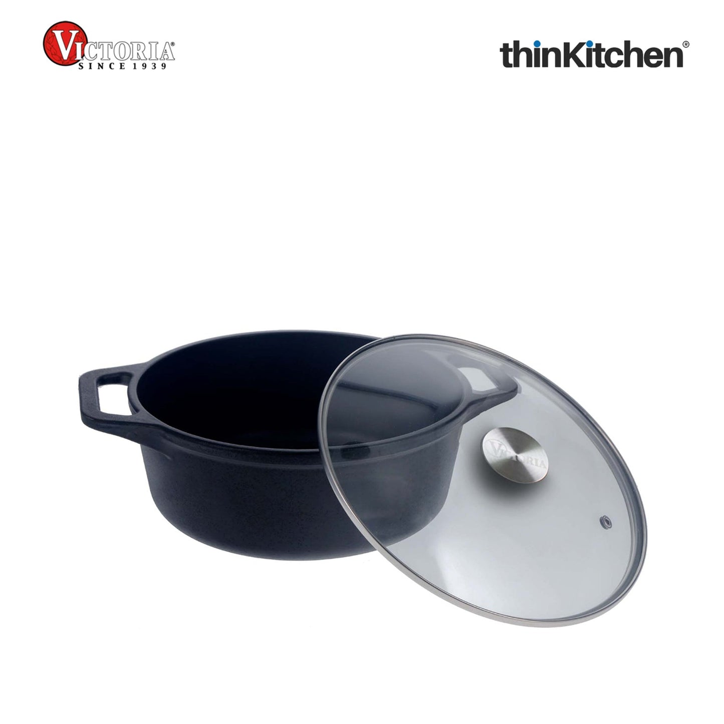 Victoria 4QT/3,8 L Ductch Oven with Glass Lid Pre-Seasoned