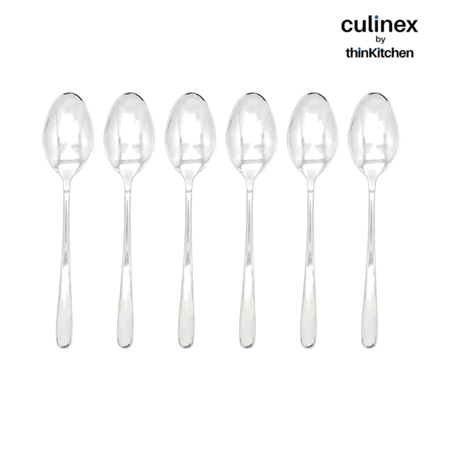 Culinex by thinKitchen | Dora 18/8 Stainless Steel All Purpose Spoon, Mirror Finish, Set of 6 - 4