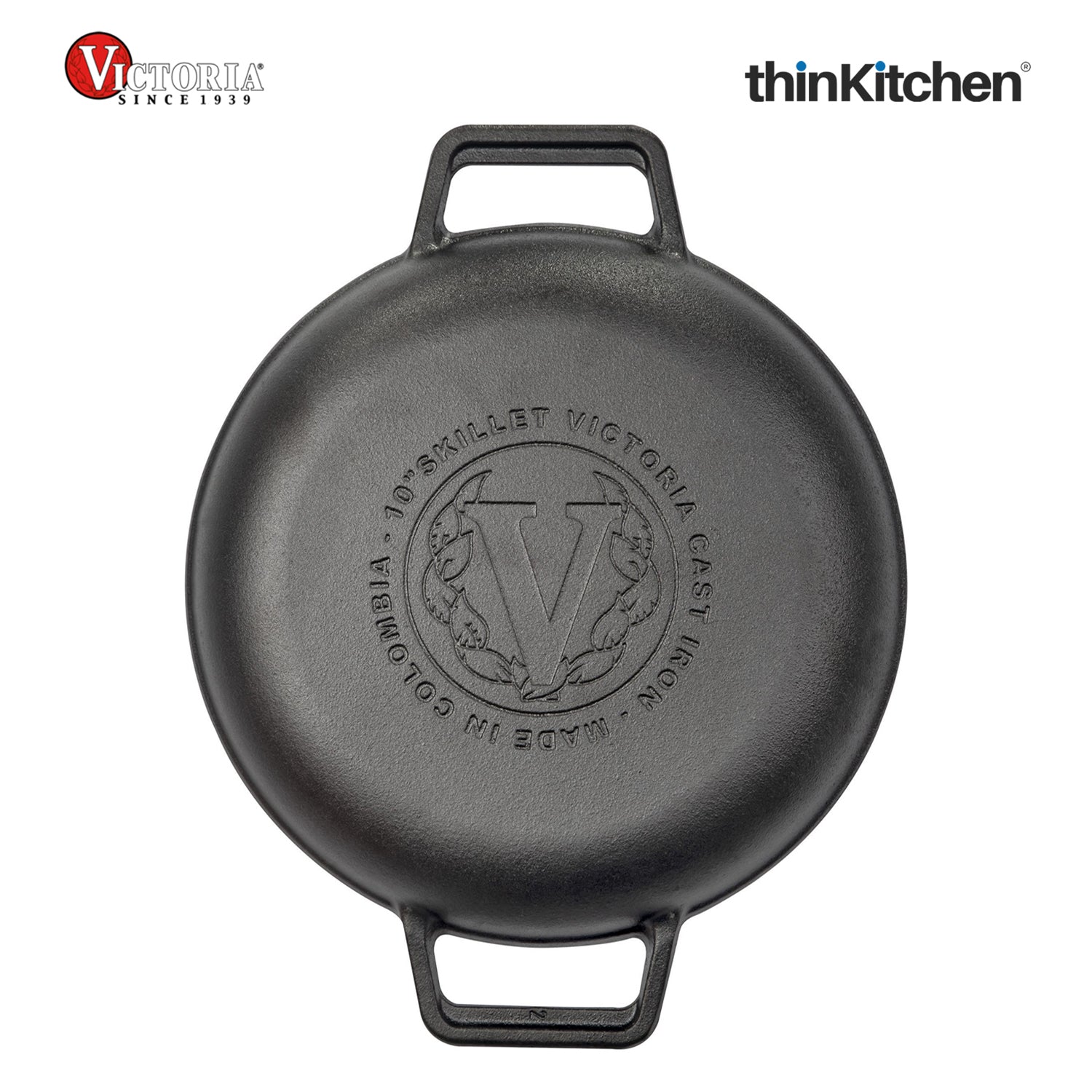 Victoria Cast Iron Round Skillet with Double Loop Handles, Made in Colombia, 10 Inches - 6