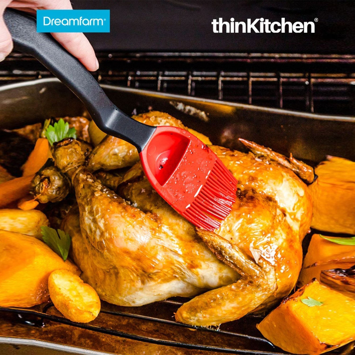 Dreamfarm Stirring Saga: Chopula x Sit-Up Slotted Cooking Spoon Scoop & Straine x Supoon x  Basting Brush with Scoop Reservoir - 15