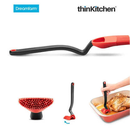 Dreamfarm Stirring Saga: Chopula x Sit-Up Slotted Cooking Spoon Scoop & Straine x Supoon x  Basting Brush with Scoop Reservoir