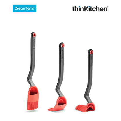 Dreamfarm Stirring Saga: Chopula x Sit-Up Slotted Cooking Spoon Scoop & Straine x Supoon x  Basting Brush with Scoop Reservoir