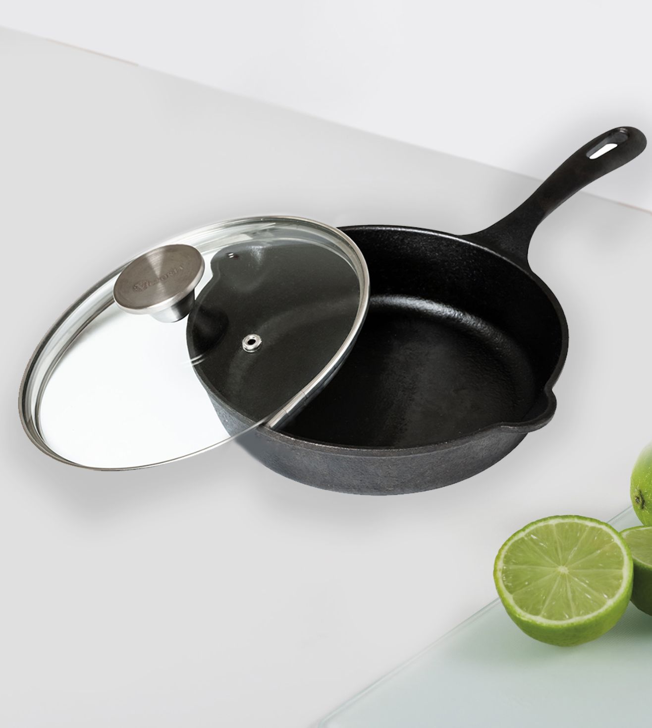 Victoria Round 8-Inch Glass Lid for Cast Iron Skillet or Pan, Custom Made for Only Victoria Brand, Diameter 7.5-Inch