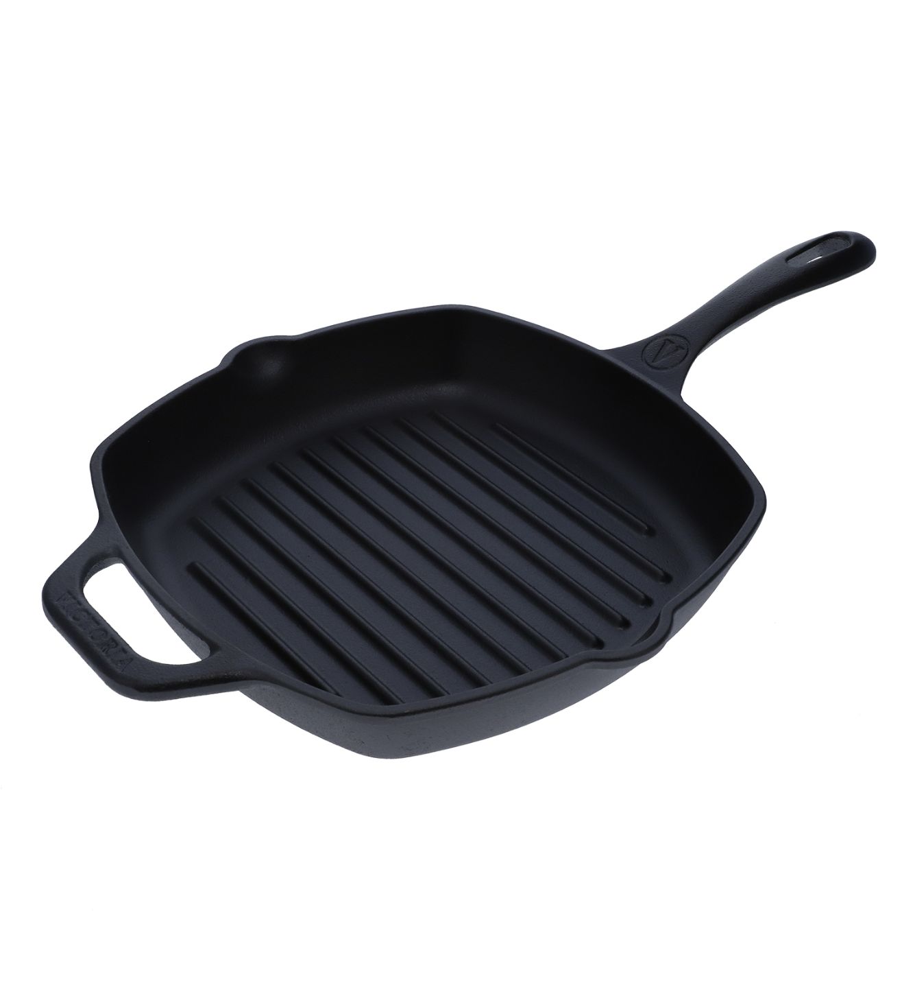 Victoria Cast Iron Grill Pan. Square Grill Pan, Seasoned with 100% Kosher Certified Non-GMO Flaxseed Oil, Black