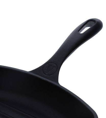 Victoria Cast Iron Grill Pan. Square Grill Pan, Seasoned with 100% Kosher Certified Non-GMO Flaxseed Oil, Black