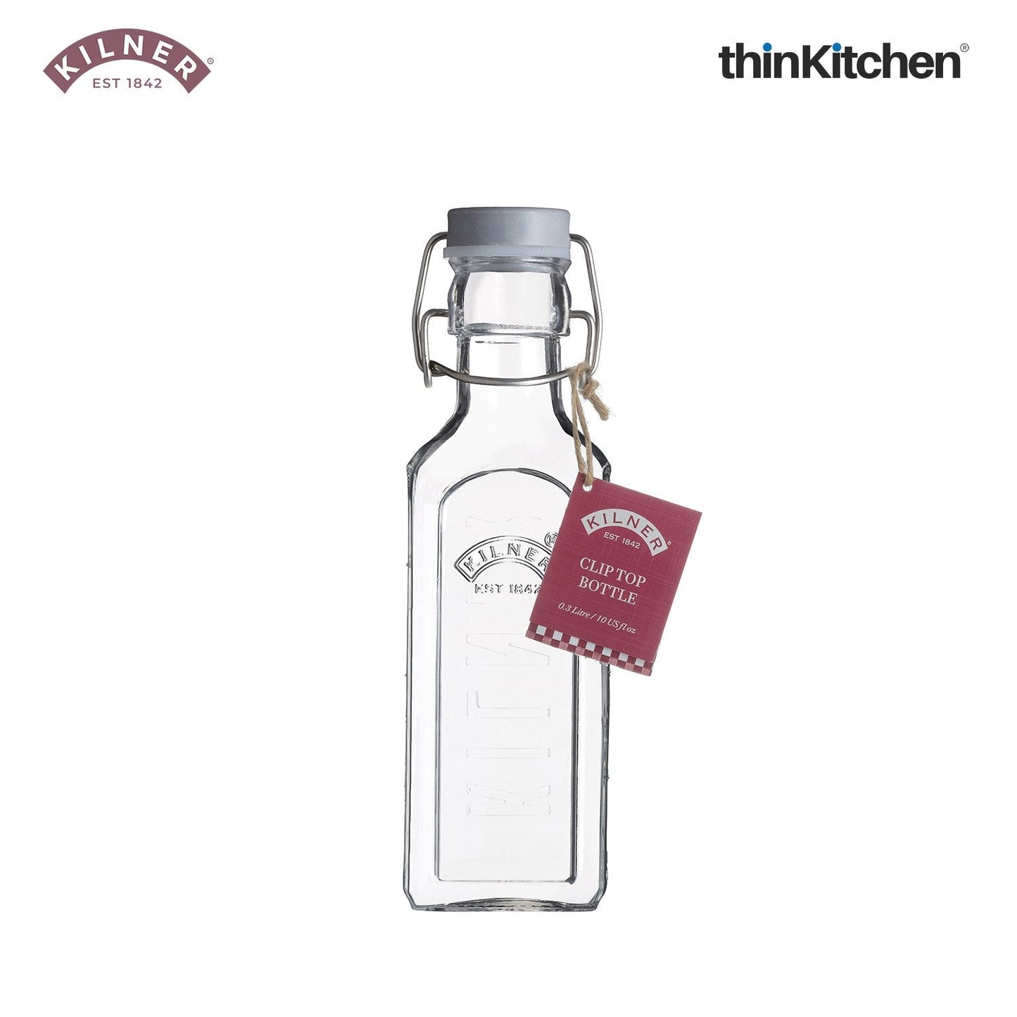 Kilner 0.33L Clip Top Bottle | Airtight Glass Bottle for Sauces, Dressings & Infused Oils | Reusable, BPA-Free, Dishwasher Safe