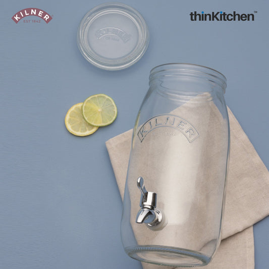 Kilner Glass Jar with Tap for Dispensing Beverages – Stylish & Sustainable Drink Dispenser for Home, Office, or Parties