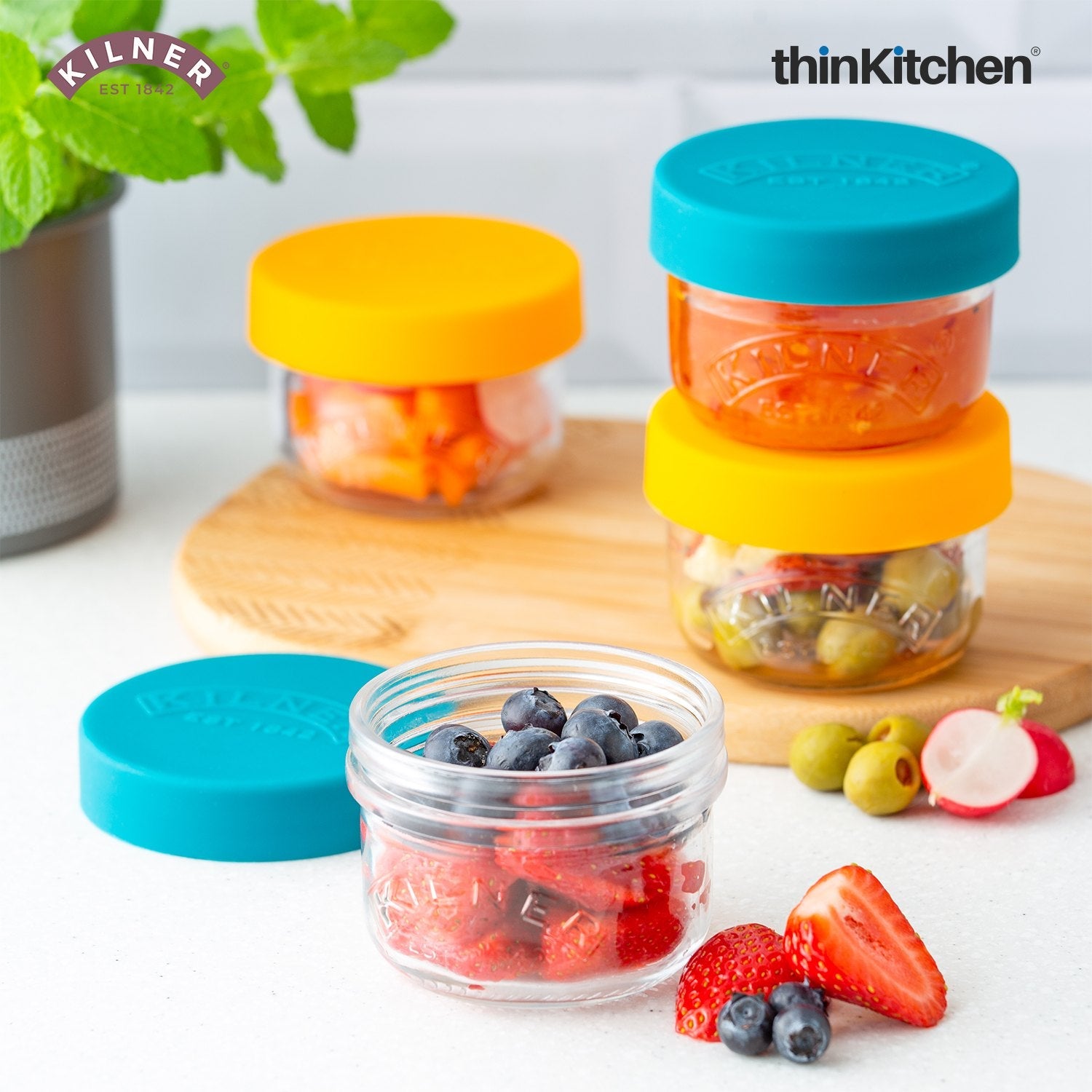 Kilner Premium 125ml Glass Snack & Store Containers | Set of 2 Airtight Jars with Silicone Lids for On-the-Go Snacks, Fruits & Condiments - 4
